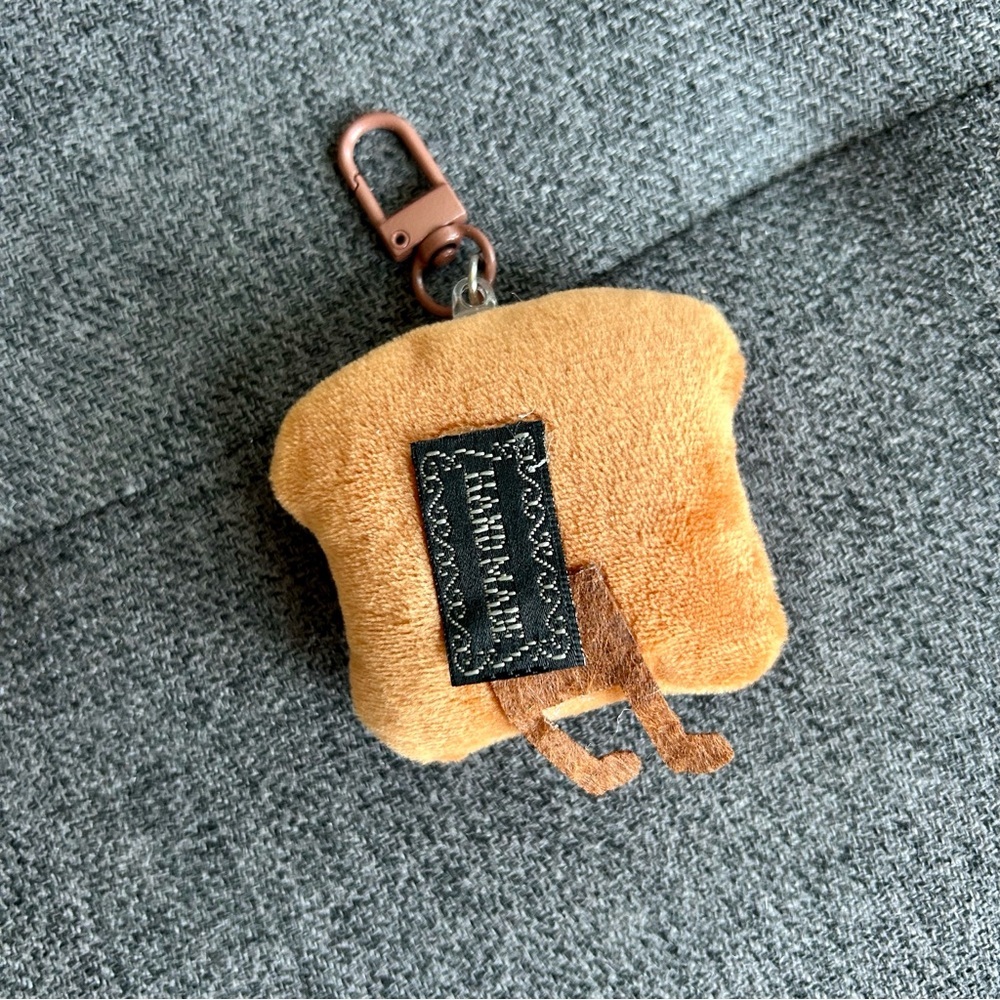 Handmade Cute Toast Plush Purse or Backpack Charm, Tan, Cream - Picture 9 of 10